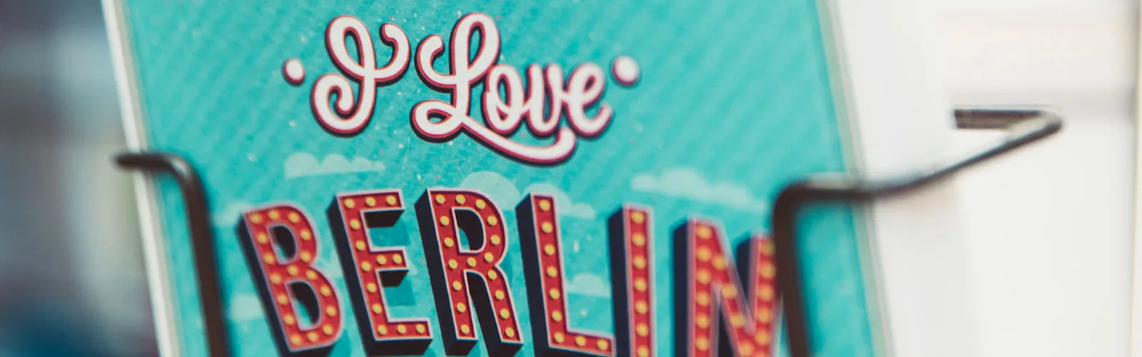 Postkarte mit der Aufschrift I Love Berlin