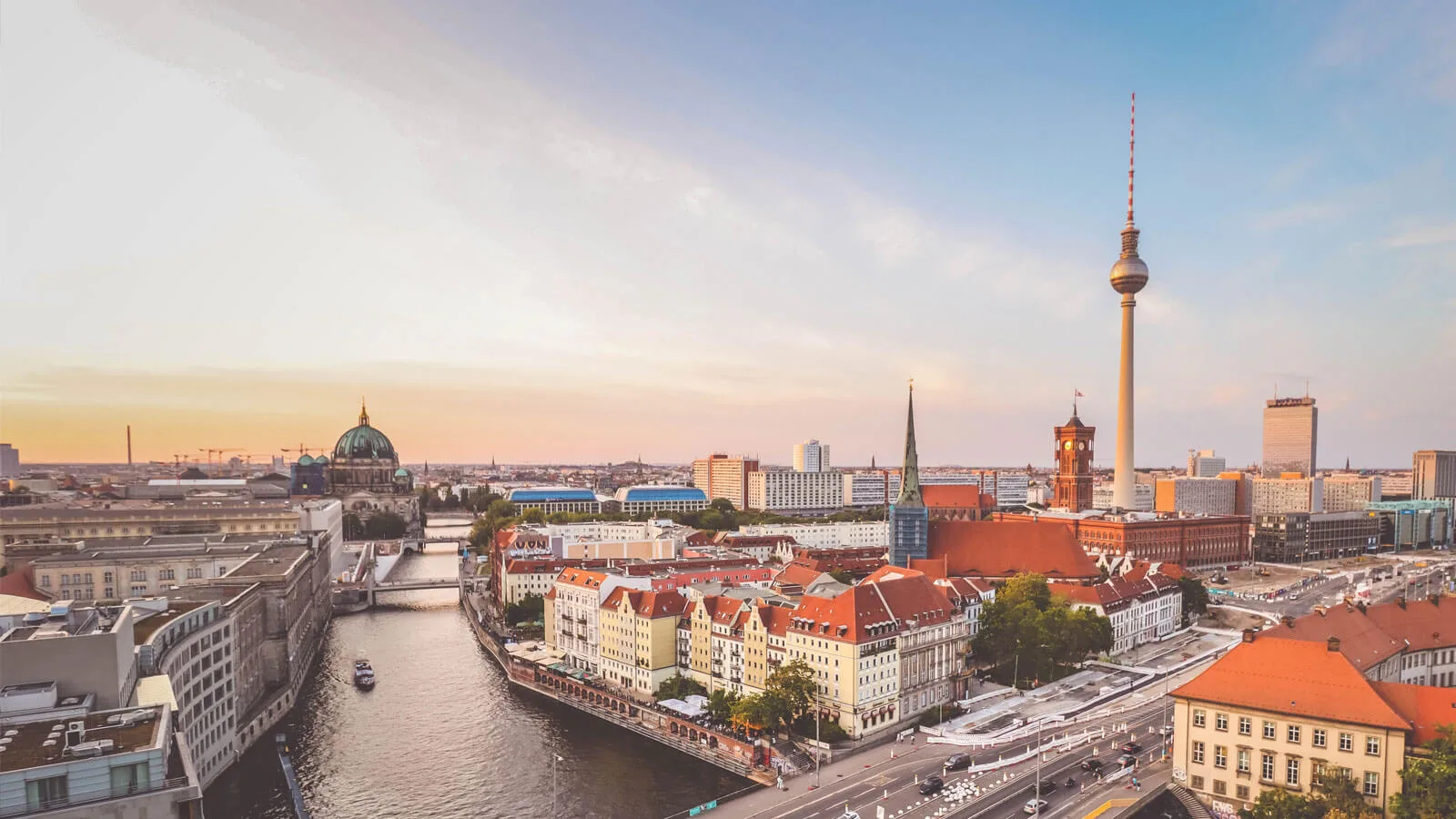 View over the Spree and Berlin with the TV tower